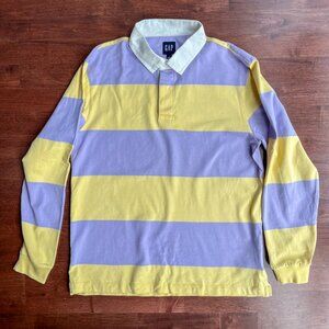 Gap Rugby Shirt - Medium - Purple and Yellow Stripe
